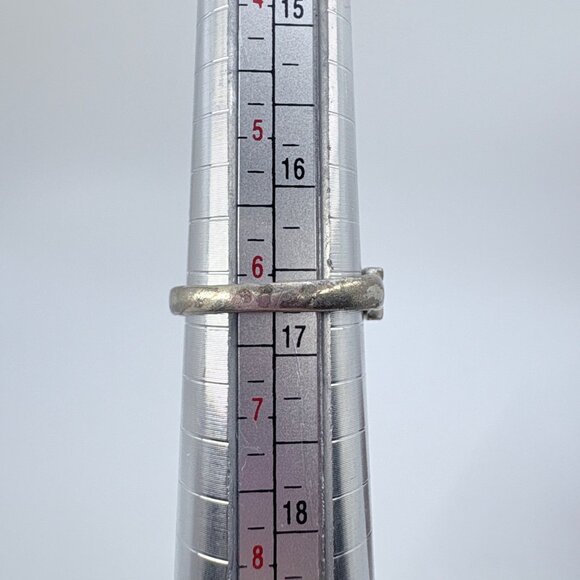 VTG Sterling Silver 925 Rose Quartz Tapered Band Statement Ring Size 6.25 - Picture 7 of 7